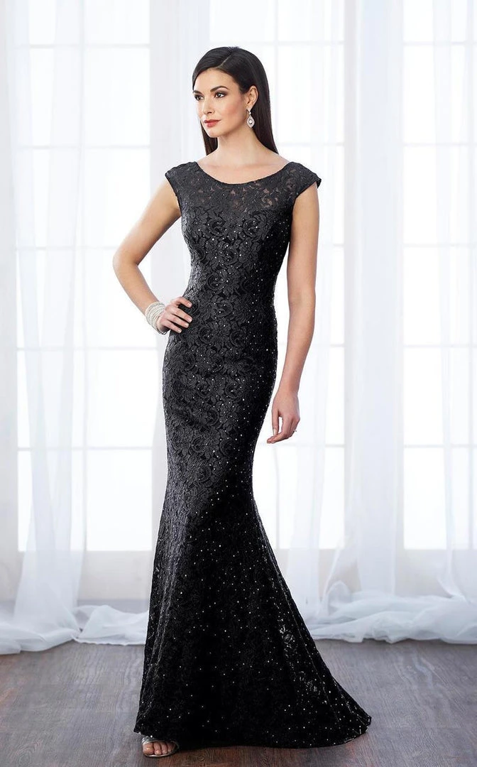 Mon Cheri Lace Bateau Neck Mermaid Dress 217644 - 1 Pc Black In Size 6 Available 3 Mon Cheri Lace Bateau Neck Mermaid Dress 217644 - 1 Pc Black In Size 6 Available