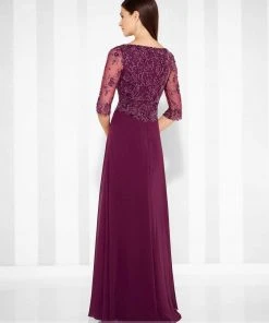 Mon Cheri - Quarter Length Sleeve A-line Gown 117603