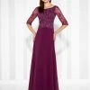 Mon Cheri - Quarter Length Sleeve A-line Gown 117603