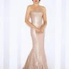 Mon Cheri Sequined Trumpet Gown In Champagne 116674 1 Mon Cheri Sequined Trumpet Gown In Champagne 116674