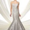 Mon Cheri Strapless Lace Appliqued Mikado Gown 2 Mon Cheri Strapless Lace Appliqued Mikado Gown