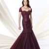 Mon Cheri Strapless Lace Mermaid Long Gown In Navy 214956 1 Mon Cheri Strapless Lace Mermaid Long Gown In Navy 214956