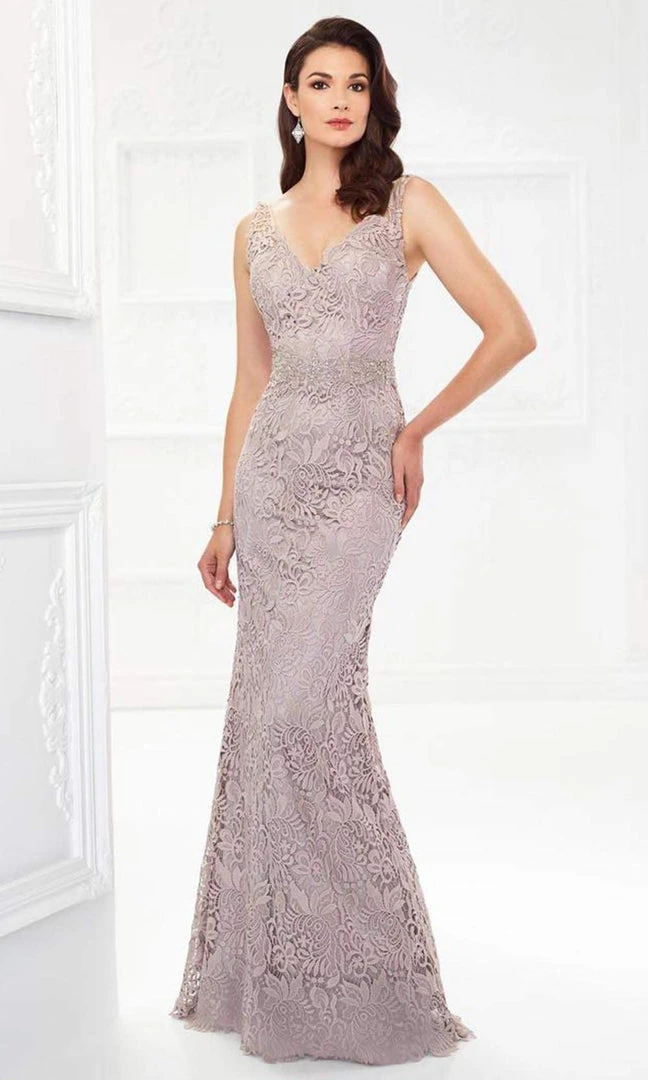 Montage By Mon Cheri - 118968 V-Neck Lace Gown With Detachable Sleeves 7 Montage By Mon Cheri - 118968 V-Neck Lace Gown With Detachable Sleeves
