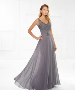 Montage By Mon Cheri - 118976W Lace Chiffon A-line Dress