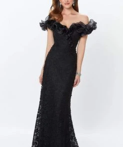 Montage By Mon Cheri - 119931 Ruffled Off-Shoulder Gown