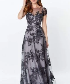 Montage By Mon Cheri - 119945 Embroidered Floral A-Line Gown