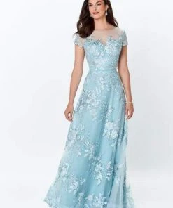 Montage By Mon Cheri - 119945W Embroidered Floral ALine Gown