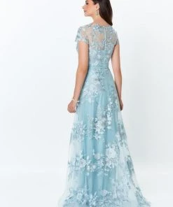 Montage By Mon Cheri - 119945W Embroidered Floral ALine Gown