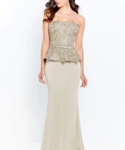 Montage By Mon Cheri - 120907 Lace Overlay Top Satin Trumpet Dress 11 Montage By Mon Cheri - 120907 Lace Overlay Top Satin Trumpet Dress