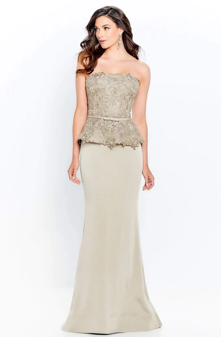 Montage By Mon Cheri - 120907 Lace Overlay Top Satin Trumpet Dress 7 Montage By Mon Cheri - 120907 Lace Overlay Top Satin Trumpet Dress