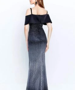 Montage By Mon Cheri - 120908W Ombre Cold Shoulder Long Dress