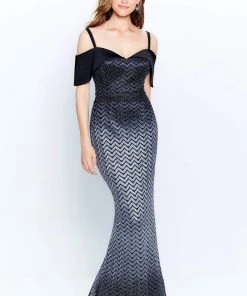 Montage By Mon Cheri - 120908W Ombre Cold Shoulder Long Dress