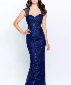 Montage By Mon Cheri - 120915W Queen Anne Sequined Sheath Dress
