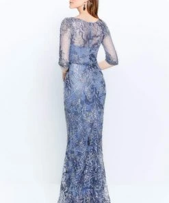 Montage By Mon Cheri - 120924W Elbow Length Beaded Column Dress 7 Montage By Mon Cheri - 120924W Elbow Length Beaded Column Dress