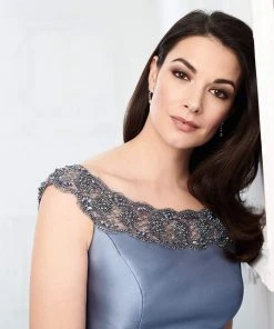 Montage By Mon Cheri - 218920 Beaded Bateau Mikado Trumpet Dress