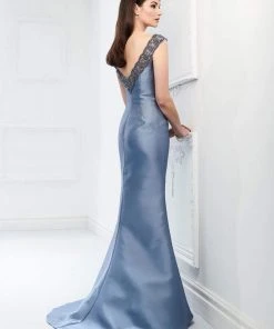 Montage By Mon Cheri - 218920 Beaded Bateau Mikado Trumpet Dress