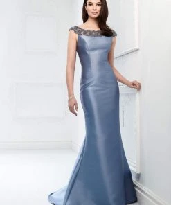 Montage By Mon Cheri - 218920 Beaded Bateau Mikado Trumpet Dress