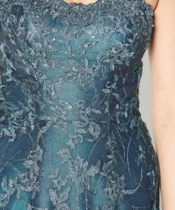 Montage By Mon Cheri - 219979 Embroidered Lace Illusion Trumpet Dress