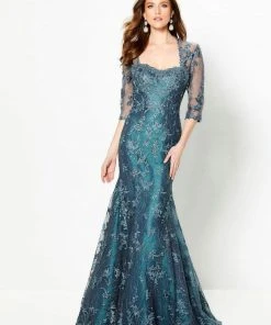 Montage By Mon Cheri - 219979W Embroidered Tulle Mermaid Gown