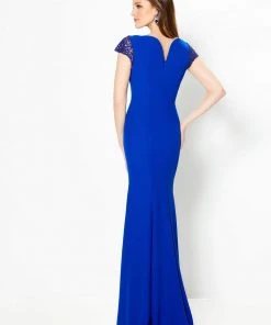 Montage By Mon Cheri - 219987 Beaded Illusion Cap Sleeve Mermaid Gown