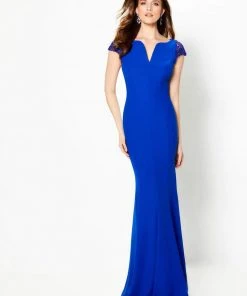 Montage By Mon Cheri - 219987 Beaded Illusion Cap Sleeve Mermaid Gown