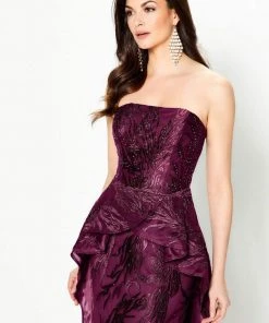 Montage By Mon Cheri - 219992 Strapless Embroidered Peplum Gown 8 Montage By Mon Cheri - 219992 Strapless Embroidered Peplum Gown