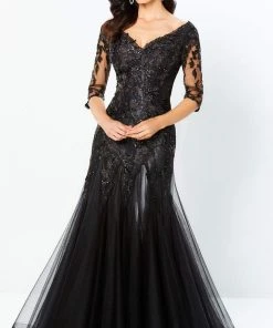 Montage By Mon Cheri - 220936 Jewel Ornate Lace Appliqued Dress