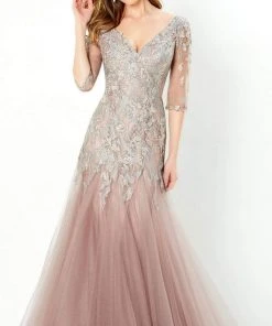 Montage By Mon Cheri - 220936 Jewel Ornate Lace Appliqued Dress