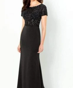 Montage By Mon Cheri - 220938 Short Sleeve Beaded Gown