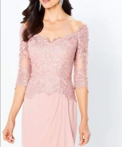 Montage By Mon Cheri - 220942 Beaded Quarter-Length Dress