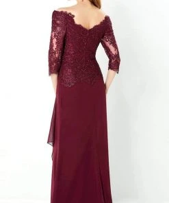 Montage By Mon Cheri - 220942 Beaded Quarter-Length Dress