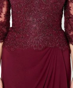 Montage By Mon Cheri - 220942 Beaded Quarter-Length Dress