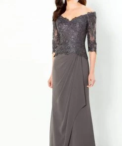 Montage By Mon Cheri - 220942 Beaded Quarter-Length Dress