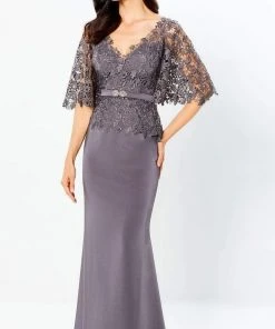 Montage By Mon Cheri - 220946 Flutter Sleeve Lace Sheath Dress