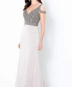 Montage By Mon Cheri - 220951 Embellished V-Neck Gown