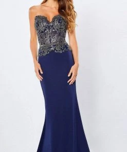 Montage By Mon Cheri - 221972 Sweetheart Embellished Crepe Gown