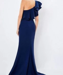 Montage By Mon Cheri - 221975 Embellished Ruffled Asymmetric Long Gown