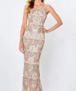 Montage By Mon Cheri - 221978 Beaded Sheath Evening Dress