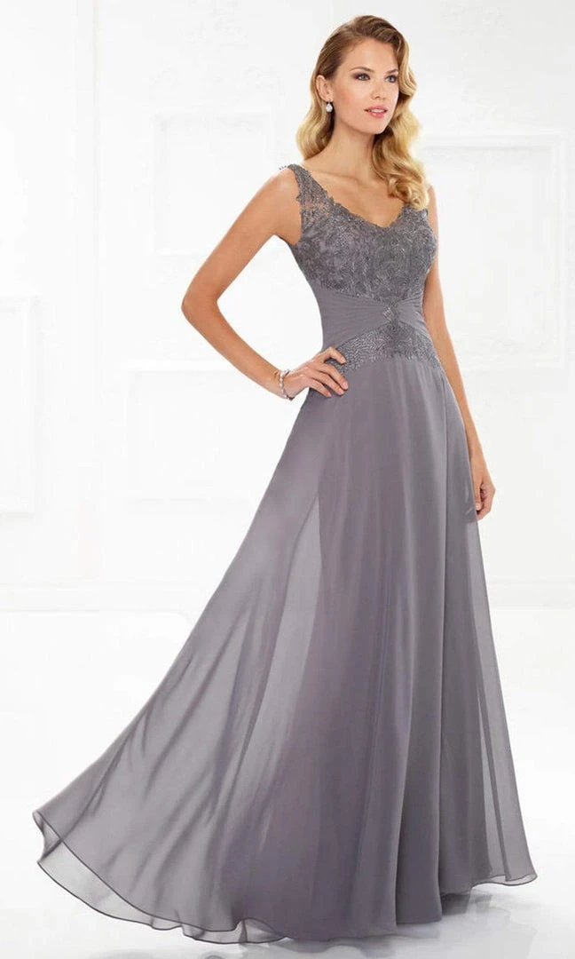 Montage By Mon Cheri - Lace Chiffon A-line Dress 118976W - 1 Pc Bronze In Size 16W Available 3 Montage By Mon Cheri - Lace Chiffon A-line Dress 118976W - 1 Pc Bronze In Size 16W Available