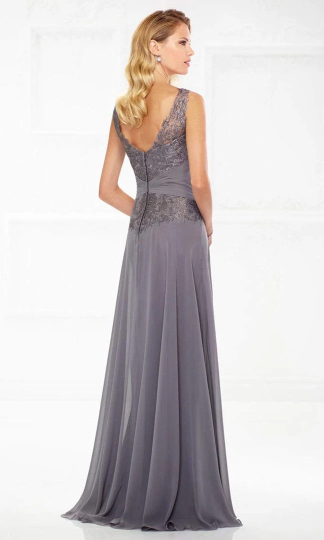 Montage By Mon Cheri - Lace Chiffon A-line Dress 118976W - 1 Pc Bronze In Size 16W Available 4 Montage By Mon Cheri - Lace Chiffon A-line Dress 118976W - 1 Pc Bronze In Size 16W Available