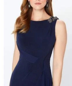 Montage By Mon Cheri - Pleat-Ornate High Slit Sheath Dress 119938 7 Montage By Mon Cheri - Pleat-Ornate High Slit Sheath Dress 119938