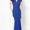 Montage By Mon Cheri - Seamed V Neck Mermaid Dress - 1 Pc Royal Blue In Size 6 Available 1 Montage By Mon Cheri - Seamed V Neck Mermaid Dress - 1 Pc Royal Blue In Size 6 Available
