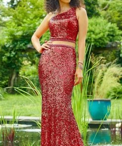 Mori Lee 47023 - Two-piece Asymmetric Long Gown