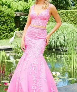 Mori Lee 47035 - Two Piece V-neck Long Gown