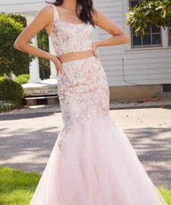 Mori Lee 47043 - Two-piece Sleeveless Square Neck Long Gown