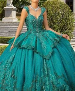 Mori Lee - 60134 Metallic Embroidered Peplum Ballgown