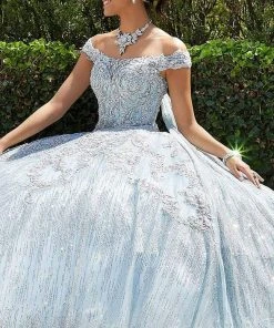 Mori Lee - 89302 Off Shoulder Rhinestone Beaded Glitter Net Ballgown 14 Mori Lee - 89302 Off Shoulder Rhinestone Beaded Glitter Net Ballgown