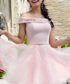 Mori Lee - 9534 Beaded Off Shoulder Fit And Flare Cocktail Dress 7 Mori Lee - 9534 Beaded Off Shoulder Fit And Flare Cocktail Dress