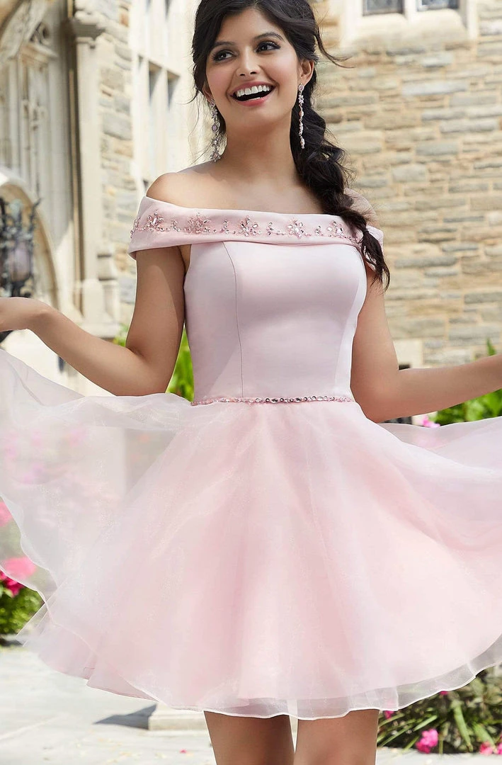 Mori Lee - 9534 Beaded Off Shoulder Fit And Flare Cocktail Dress 5 Mori Lee - 9534 Beaded Off Shoulder Fit And Flare Cocktail Dress