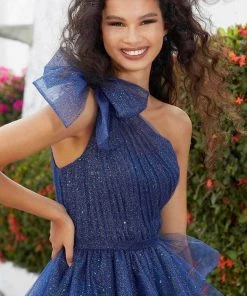 Mori Lee 9599 - Asymmetric Flounce A-Line Cocktail Dress